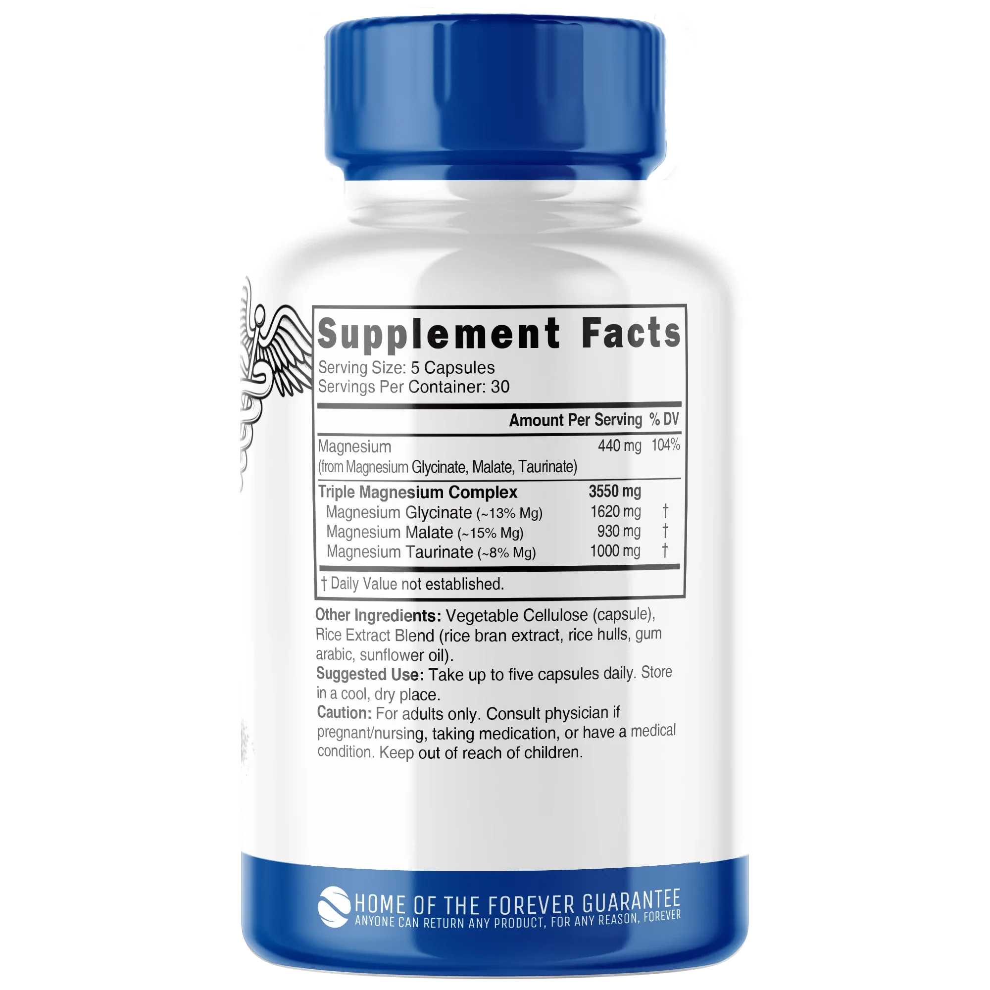 Nature's Fusions Nutri Triple Magnesium (Glycinate, Malate, Taurinate) 440 mg – 150 Count, view 2