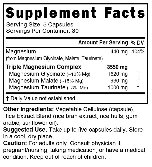 Nature's Fusions Nutri Triple Magnesium (Glycinate, Malate, Taurinate) 440 mg – 150 Count, view 4