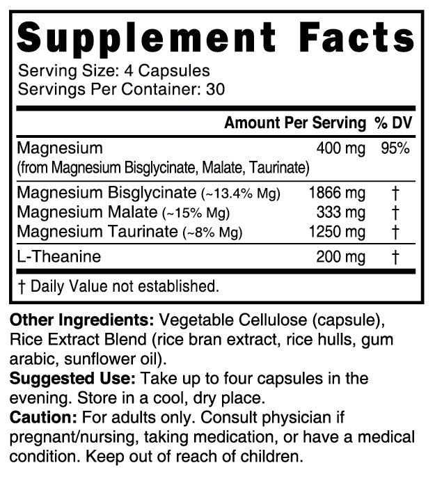 Nature's Fusions Nutri Triple Magnesium w/ L-Theanine 400/200 mg – 120 Count, view 4