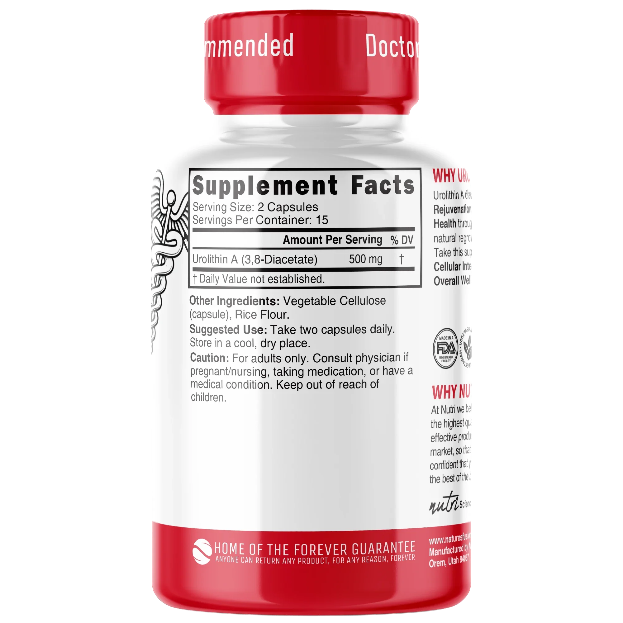 Nature's Fusions Nutri Urolithin A (3,8 Diacetate) 500 mg – 30 Count, view 2