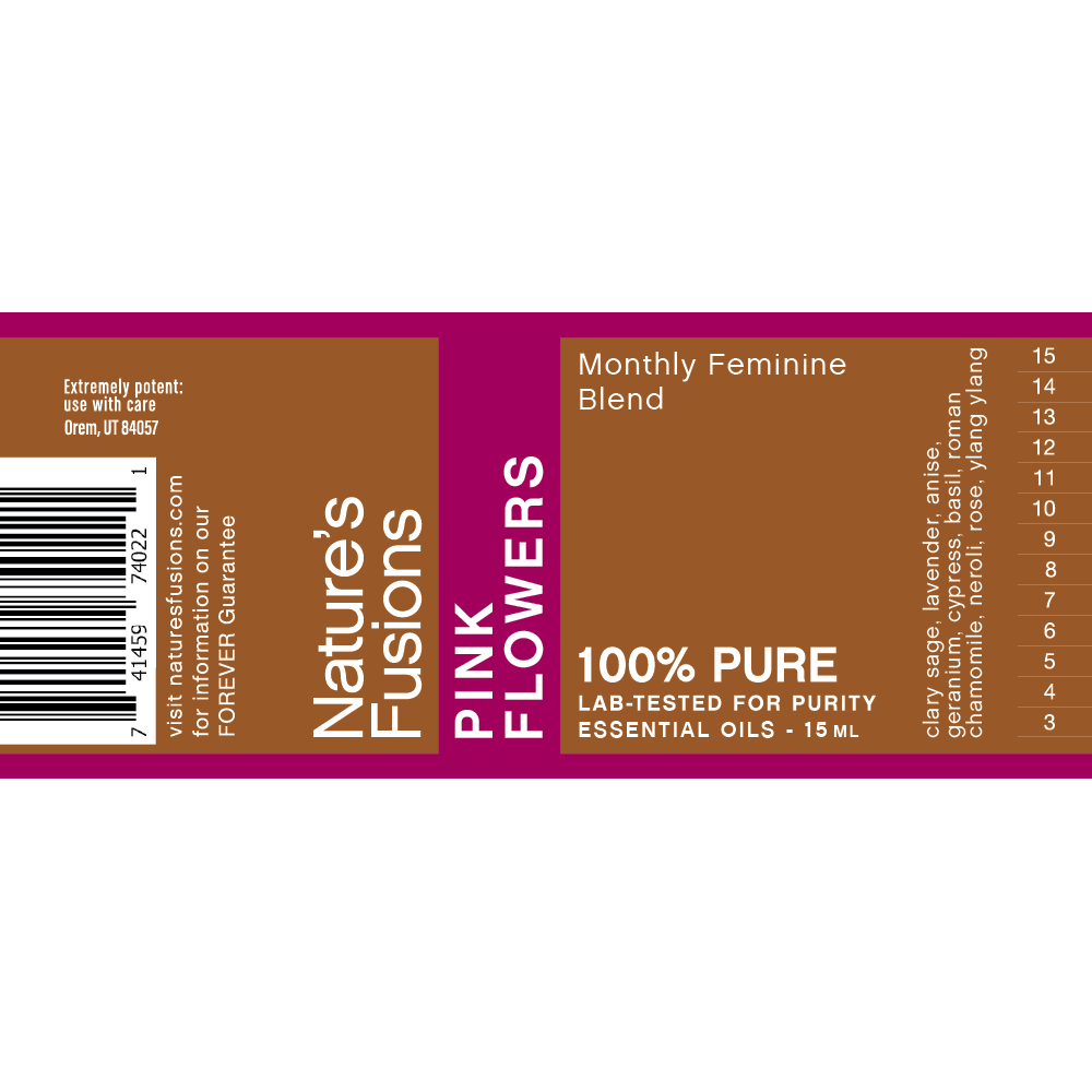 Nature's Fusions Women’s Monthly (Pink Flowers) Essential Oil Blend 15ml, view 5