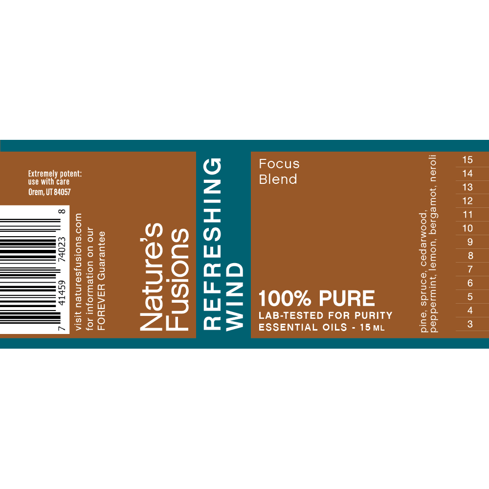 Nature's Fusions Be Focused (Refreshing Wind) Essential Oil Blend 15ml, view 5