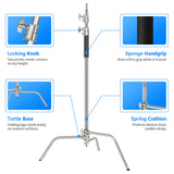 NEEWER SC320 320cm Stainless Steel C Stand with Boom Arm, view 4