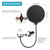 NEEWER NW(B-3) Professional Microphone Pop Filter Mask Shield, view 3