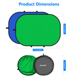 NEEWER 1.5x2m / 5x7ft 2-in-1 Collapsible Backdrop (Blue&Green), view 3