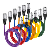 NEEWER 6-Pack XLR Male To XLR Female Color Microphone Cables, view 2
