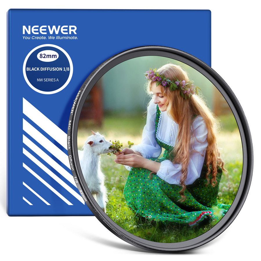 NEEWER 1/4 Black Diffusion Filter Cinematic Dreamy Effect Filter
