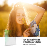 NEEWER 1/4 Black Diffusion Mist Dreamy Effect 4"x5.65" Square Filter, view 2