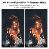 NEEWER 1/4 Black Diffusion Mist Dreamy Effect 4"x5.65" Square Filter, view 4