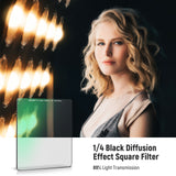 NEEWER 100x100mm 1/4 Black Diffusion Special Effect Square Filter, view 2