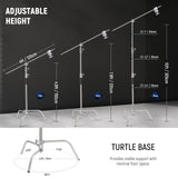 NEEWER SC320B 10ft/305cm Stainless Steel C Stand, view 2