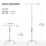 NEEWER Pro 330cm Stainless Steel C Stand with Boom Arm, view 2