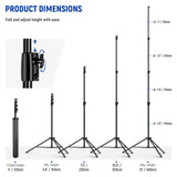 NEEWER ST-400AC 400cm Heavy Duty Air Cushioned Light Stand, view 6