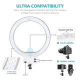 NEEWER 18" White Dimmable Bi-color LED Ring Light Kit, view 5