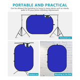 NEEWER 1.5x2m / 5x7ft 2-in-1 Collapsible Backdrop (Blue&Grey), view 3