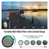 NEEWER 2 in 1 Black Diffusion 1/4 Effect with ND2-ND32 Variable ND Filter, view 3