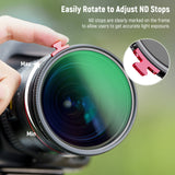 NEEWER 2 in 1 Black Diffusion 1/4 Effect with ND2-ND32 Variable ND Filter, view 6