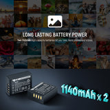 NEEWER 2 Pack 1140mAh NP-W126 Replacement Battery Charger, view 3