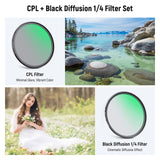 NEEWER 2 Pack CPL + Black Diffusion 1/4 Filter Set, view 2