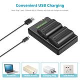 NEEWER Replacement Battery and Charger Set for Nikon EN-EL15, view 4