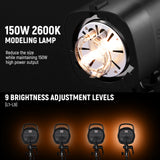 NEEWER 2 Pack S101-300W 300Ws Studio Monolight Flash Light Kit, view 4