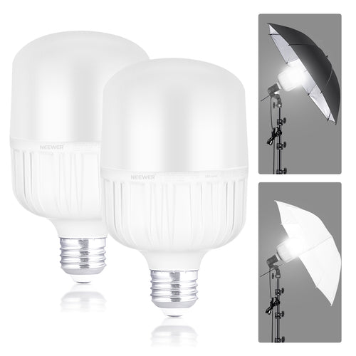 NEEWER T80 2 Packs E26 24W LED Light Bulbs