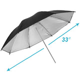 NEEWER 33"/84CM Studio Reflective Lighting Black/Silver Umbrella, view 2
