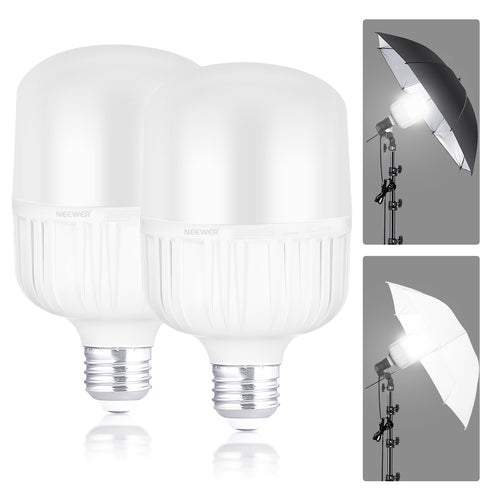 NEEWER T100 2 Packs E26 35W LED Light Bulbs