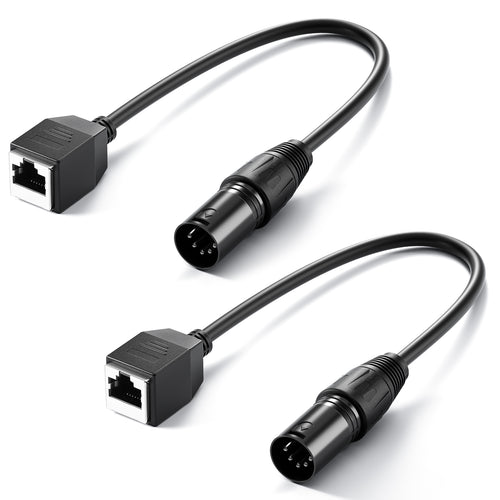 NEEWER 2 Packs NC006 5 Pin DMX XLR Male to RJ45 Female Cable
