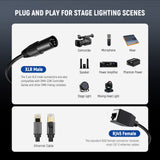 NEEWER 2 Packs NC006 5 Pin DMX XLR Male to RJ45 Female Cable, view 4