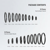 NEEWER 20 Pieces Anodized Black Metal Lens Filter Adapter Ring Kit, view 3