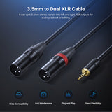 NEEWER 3.5mm 1/8 Inch TRS AUX to Dual XLR Breakout Cable, view 2