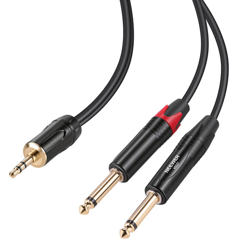 NEEWER 3.5mm 1/8 TRS to 1/4 Dual 6.35mm TS Breakout Cable