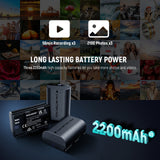 NEEWER 3 Pack 2200mAh LP-E6P/LP-E6NH Replacement Batteries For Canon, view 2