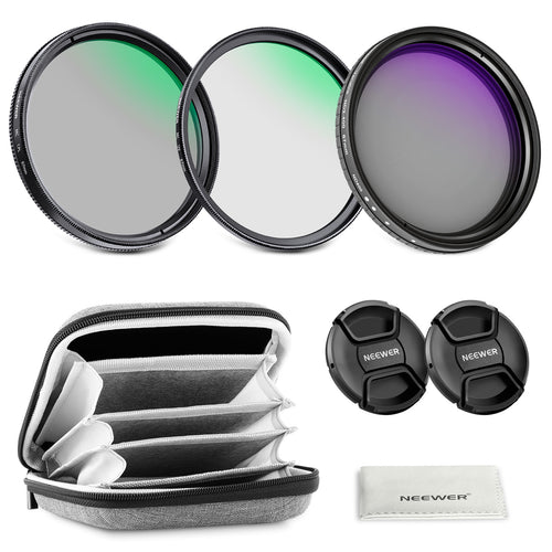 NEEWER 3 Pack Variable ND + CPL + UV Filter Kit