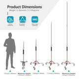 NEEWER SC305W 305cm Heavy Duty Stainless Steel Light Stand with Casters, view 2