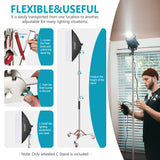 NEEWER SC305W 305cm Heavy Duty Stainless Steel Light Stand with Casters, view 3