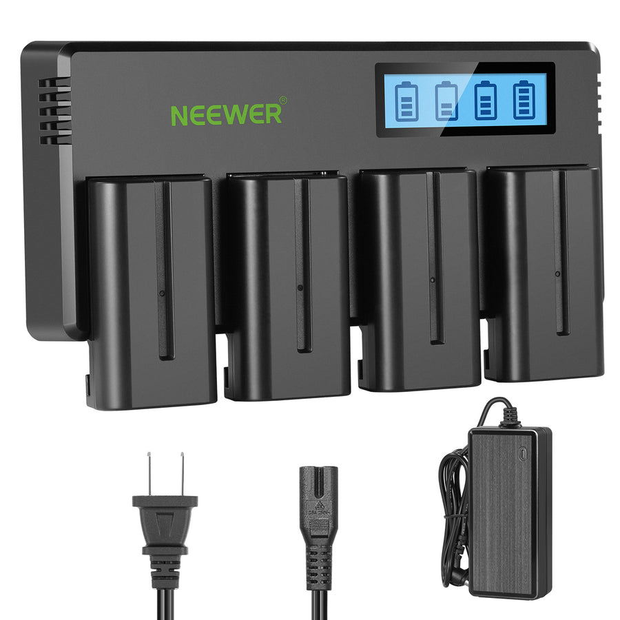 NEEWER 4 Pack NP-F550 2600mAh Sony Replacement Batteries