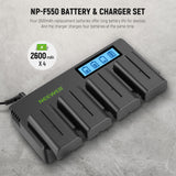 NEEWER 4 Pack NP-F550 2600mAh Sony Replacement Batteries, view 2