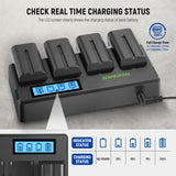 NEEWER 4 Pack NP-F550 2600mAh Sony Replacement Batteries, view 4