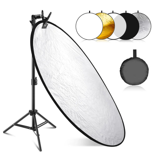 NEEWER 43โ/110cm Light Reflector with Metal Clamp and Stand