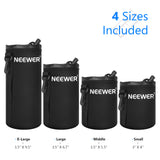 NEEWER 4 Pack Camera Lens Bag - Black, view 2