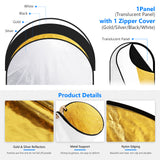 NEEWER 5 in 1 Portable Lighting Reflector/Diffuser Kit, view 2