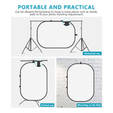 NEEWER 1.5x2m / 5x7ft 2-in-1 Collapsible Backdrop Kit (Black&White), view 2