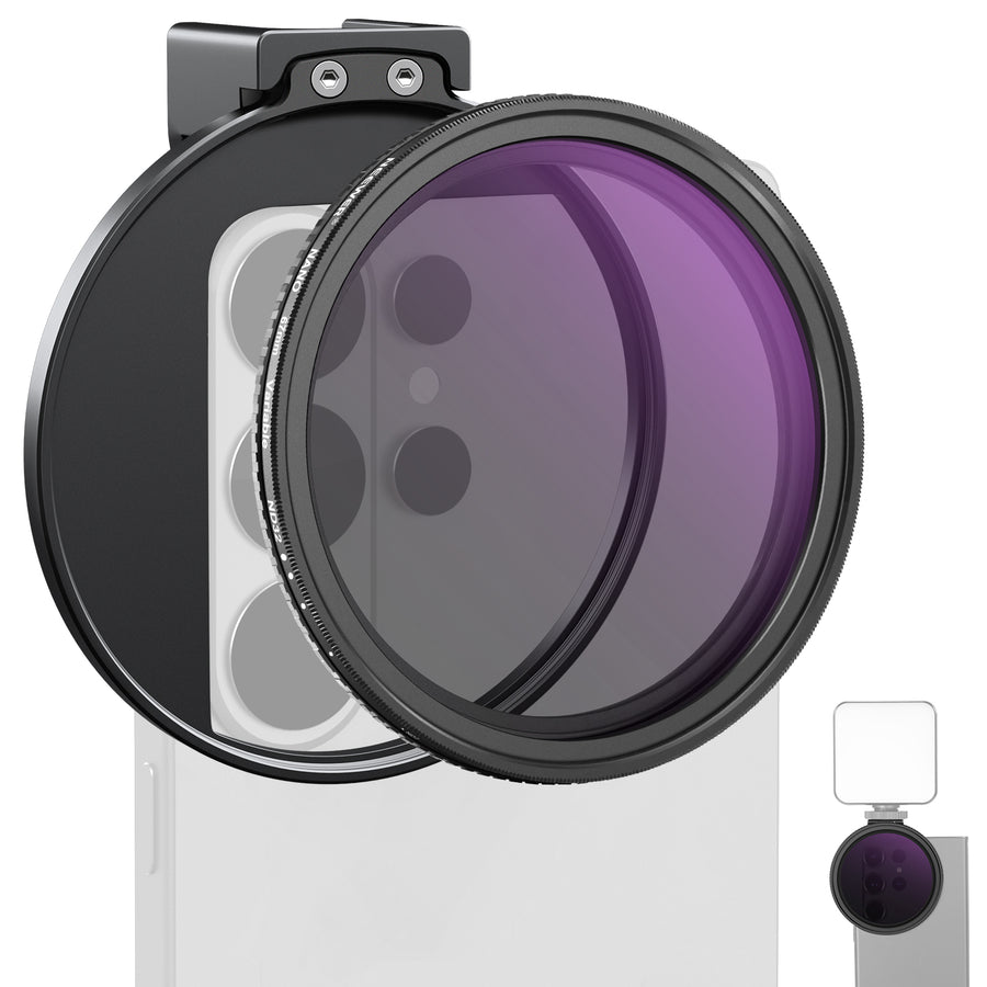 NEEWER 67mm Variable ND Filter Phone Clip Set (Compatible with S26)