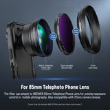 NEEWER 72mm Variable ND2-32 Filter with Lens Hood for 85mm Telephoto Phone Lens, view 2