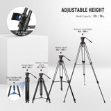 NEEWER TP75 74" Pro Video Tripod with Fluid Head, view 3