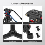 NEEWER TP75 74" Pro Video Tripod with Fluid Head, view 4