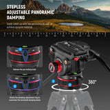 NEEWER TP75 74" Pro Video Tripod with Fluid Head, view 6