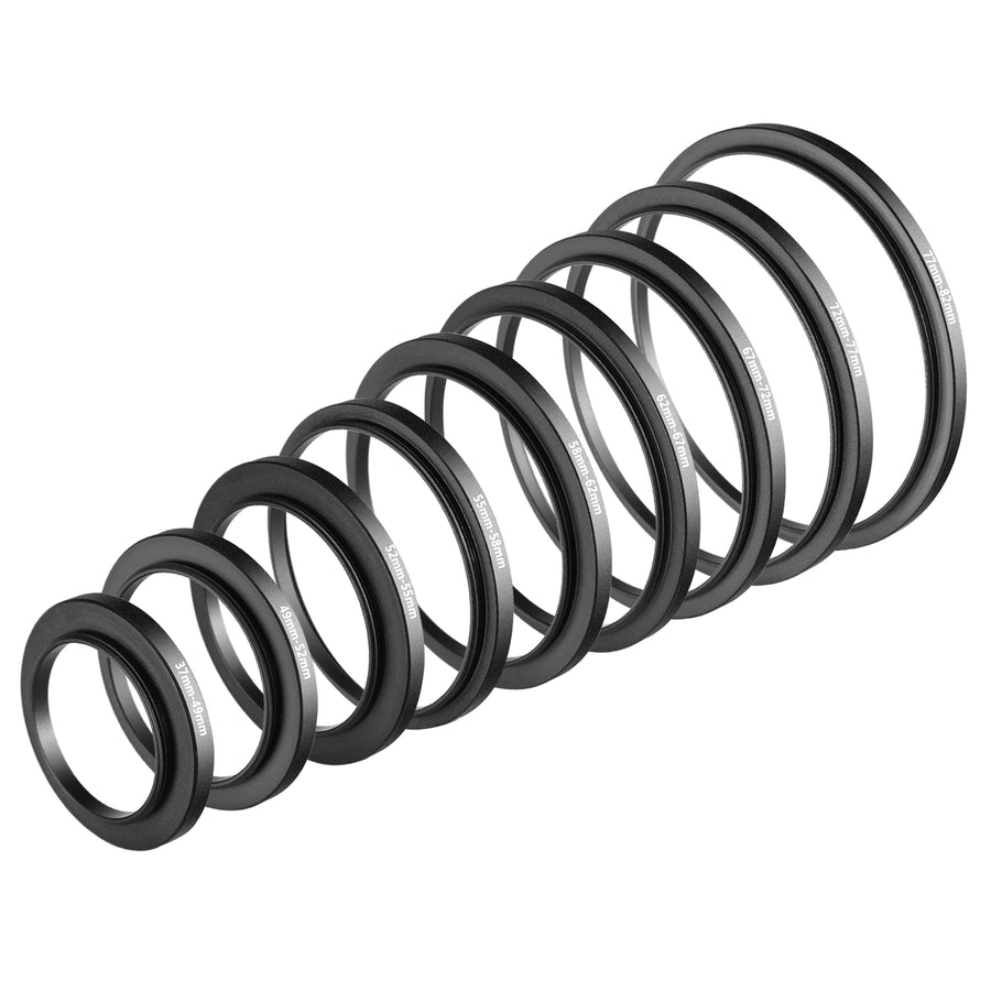 NEEWER 9 Pieces Step-up Lens Filter Adapter Rings Set
